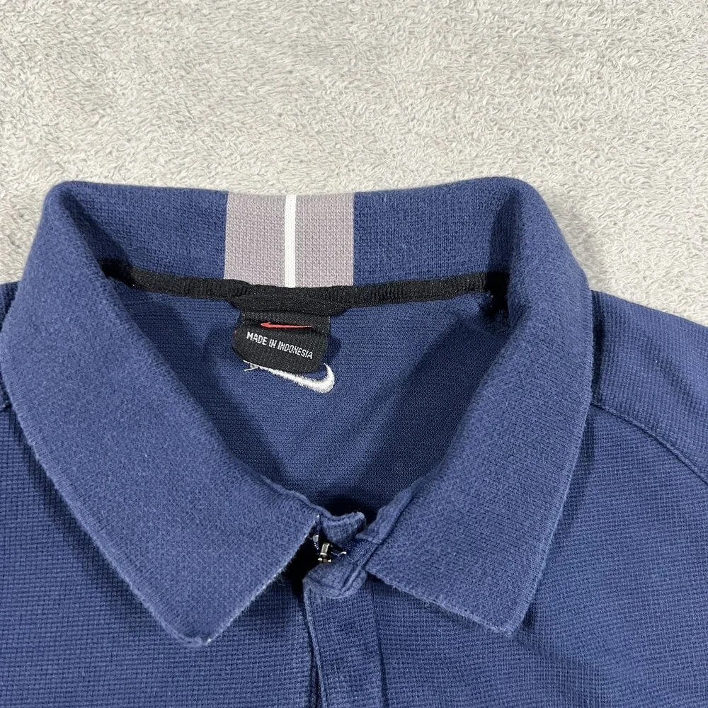 Vintage Nike Tiger Woods Yin Yang Polo Shirt Mens XL Blue Golf Logo Zip